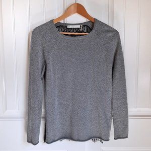 27 Miles Malibu Revolve Gray 100% Cashmere Lace Back Sweater S
